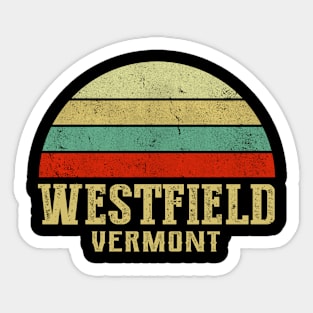 WESTFIELD VERMONT Vintage Retro Sunset Sticker